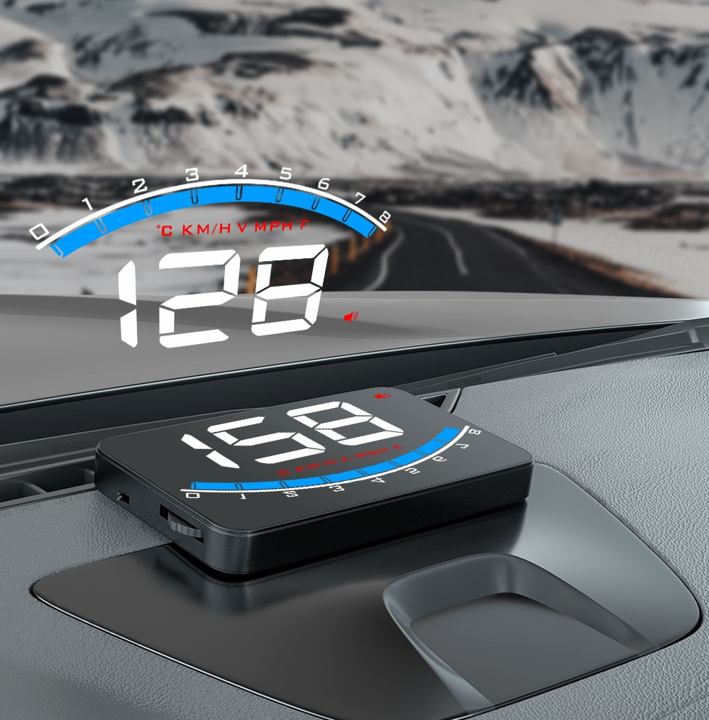 Moniteur GPS pour voiture M8 HUD, affichage tête haute, écran 4.7 pouces,  compteur de vitesse, projecteur