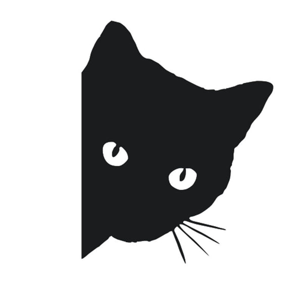 Sticker Tête de Chat Noir Voiture